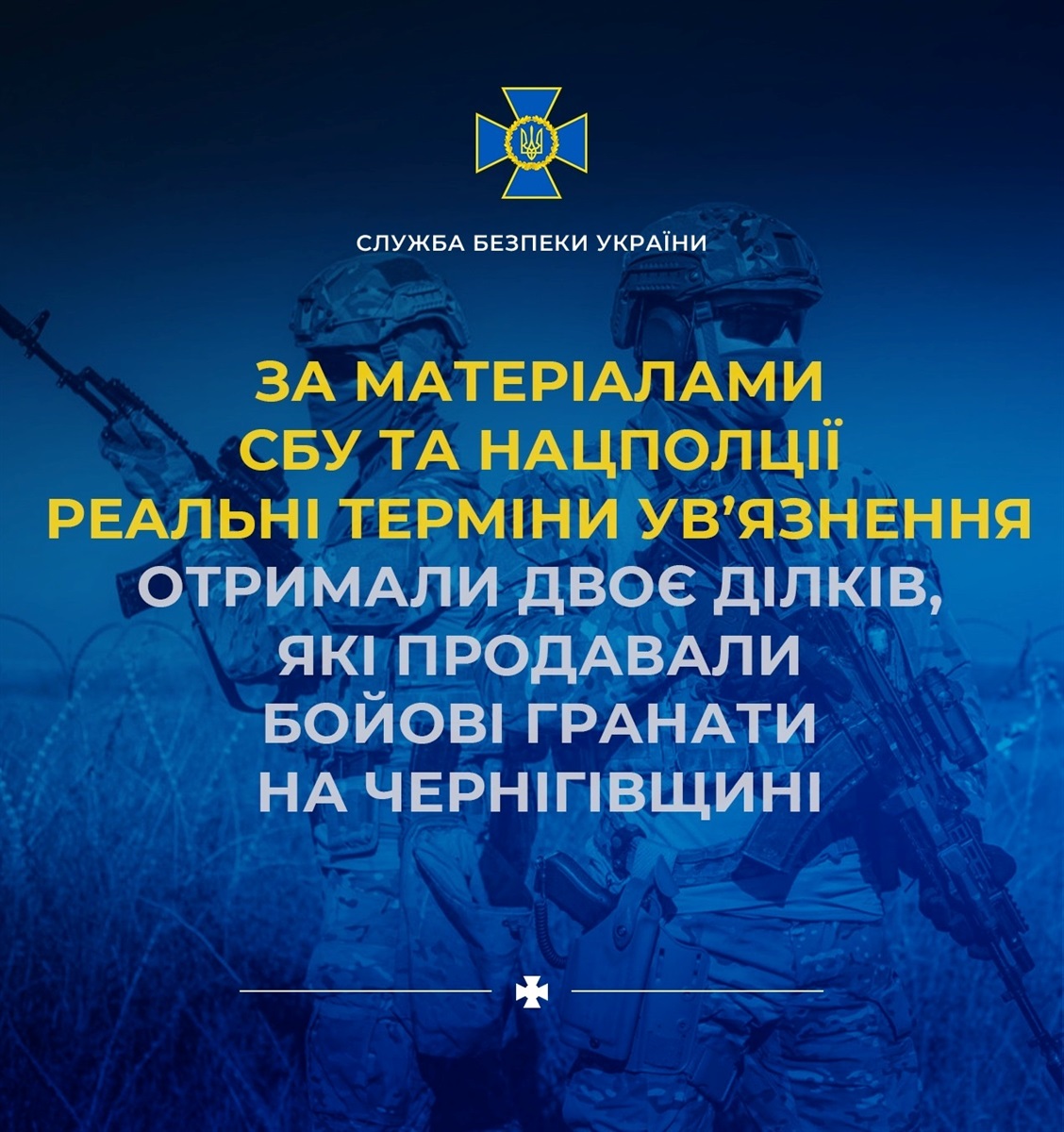 Терміни ув’язнення отримали двоє ділків, які продавали бойові гранати на Чернігівщині